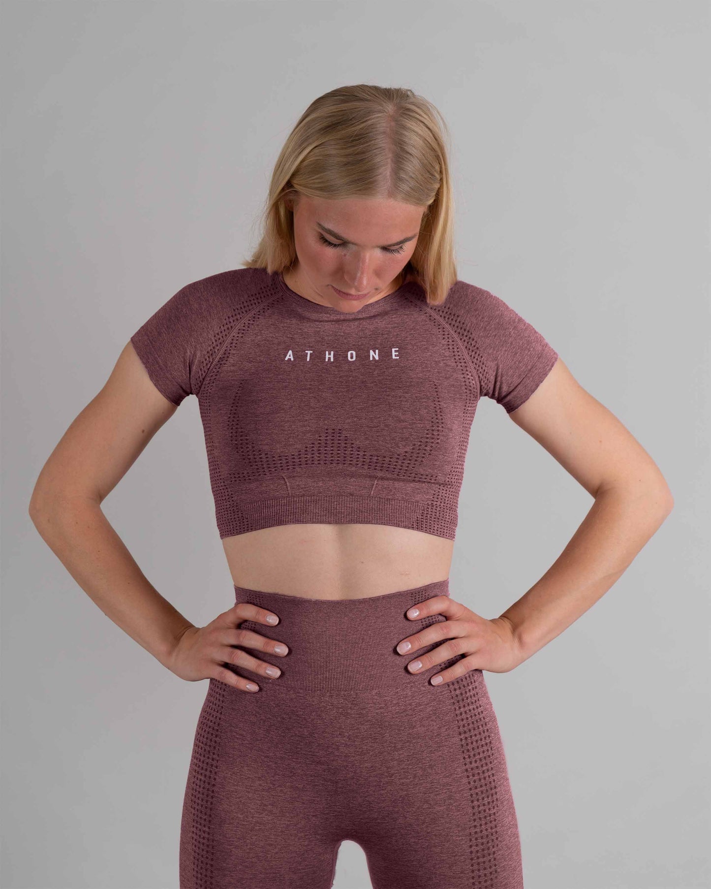 Vigour croptop T-shirt vinröd