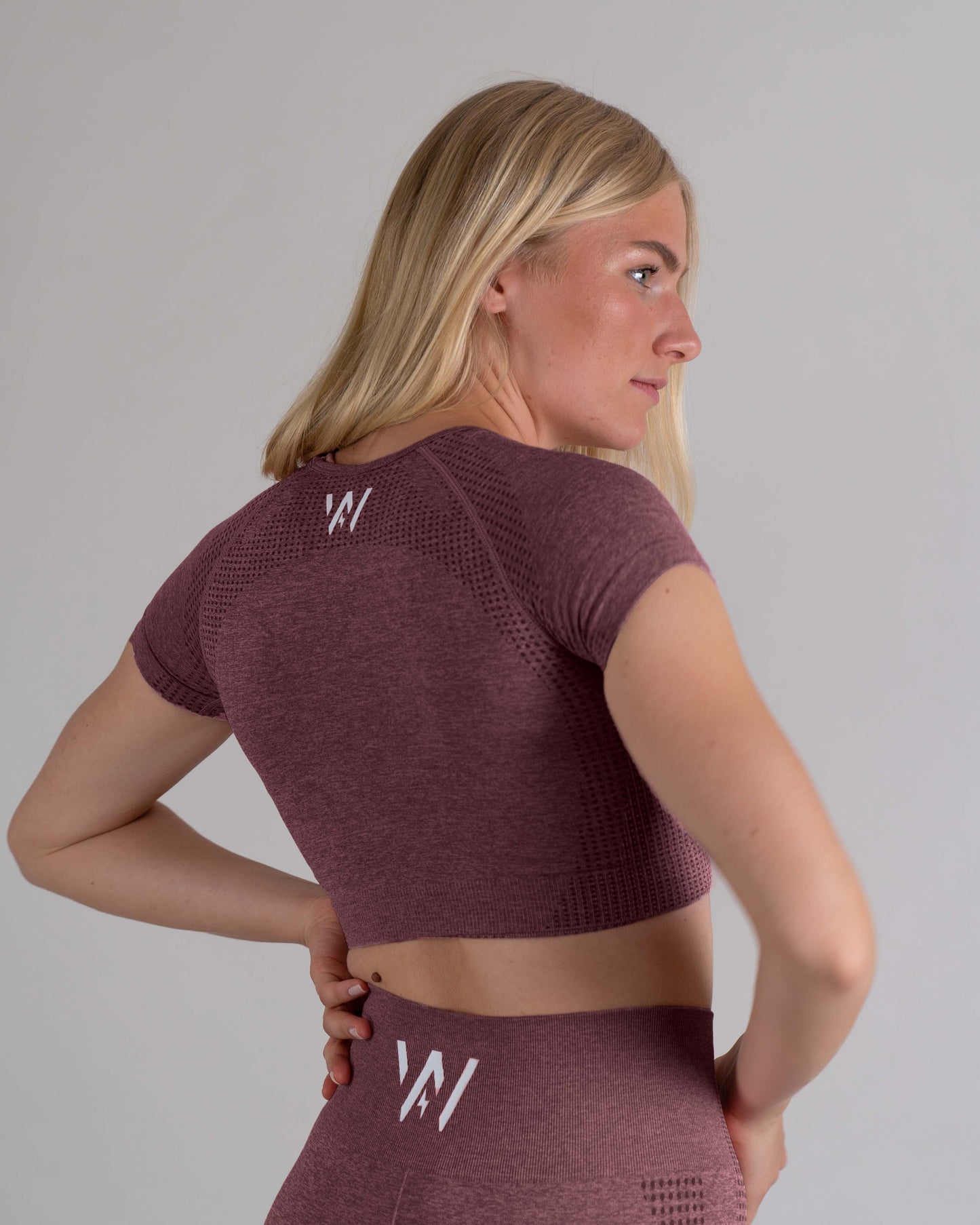 Vigour croptop T-shirt vinröd