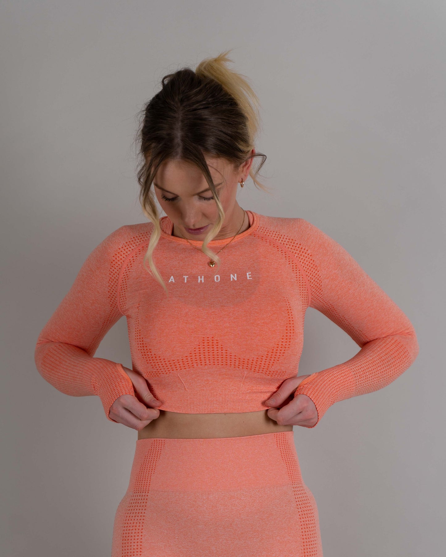 Vigour croptop longsleeve coral